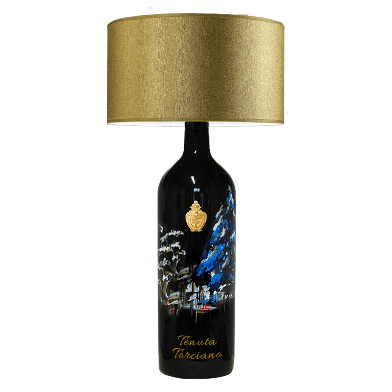 Lampada da tavolo - Bottiglia dipinta a mano "Notte Magica" - Edizione Limitata